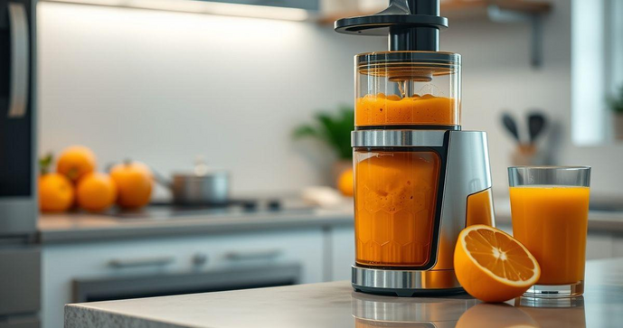 Extrator de suco de laranja &eacute; a escolha perfeita para um caf&eacute; da manh&atilde; saud&aacute;vel e refrescante