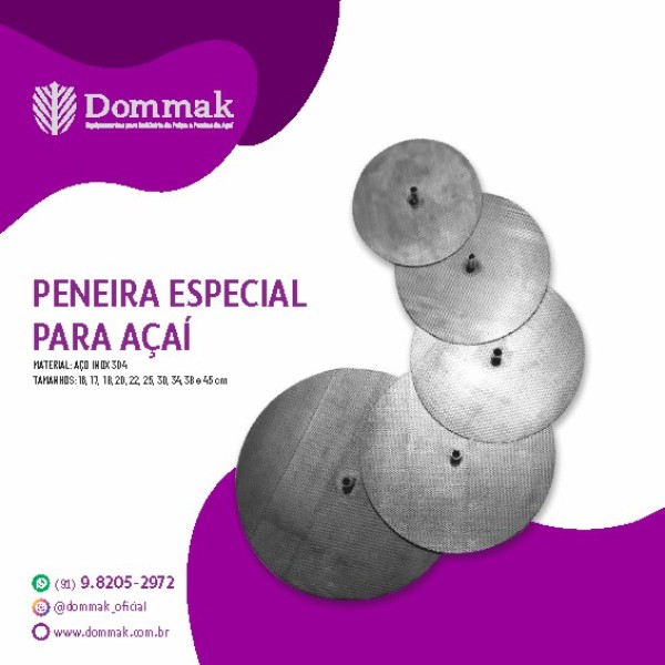 peneira tubular para açaí